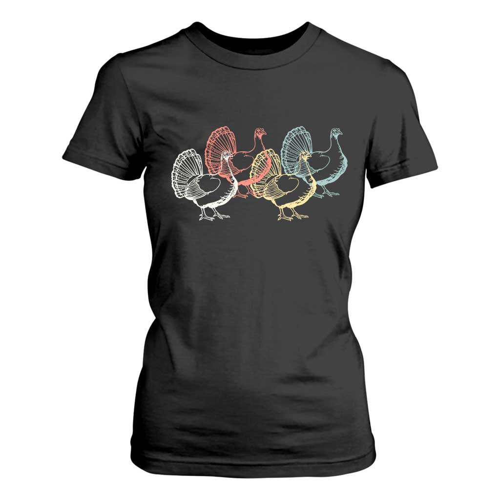 Thanksgiving Turkey Day Retro Poultry Holiday T Shirt For Women TS11 Black Print Your Wear