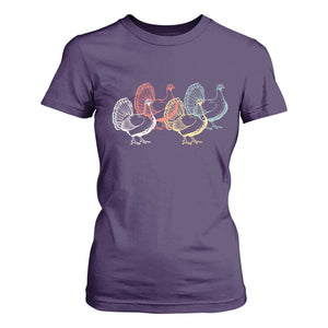 Thanksgiving Turkey Day Retro Poultry Holiday T Shirt For Women TS11 Purple Print Your Wear