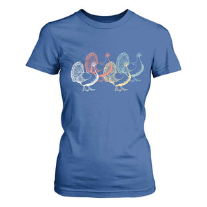 Thanksgiving Turkey Day Retro Poultry Holiday T Shirt For Women TS11 Royal Blue Print Your Wear