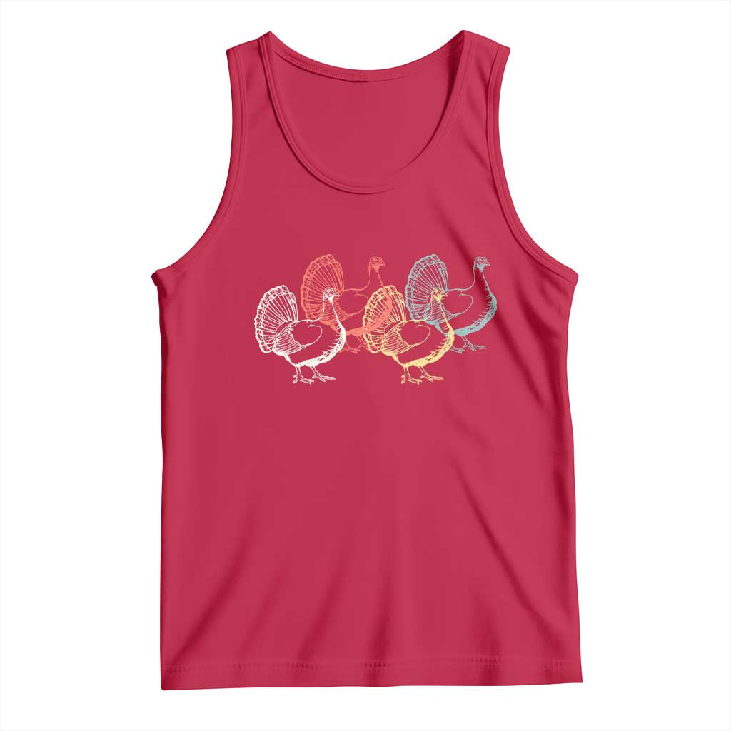 Thanksgiving Turkey Day Retro Poultry Holiday Tank Top TS11 Red Print Your Wear