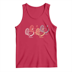 Thanksgiving Turkey Day Retro Poultry Holiday Tank Top TS11 Red Print Your Wear