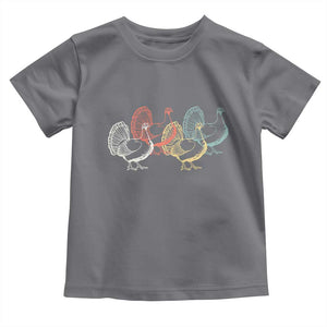 Thanksgiving Turkey Day Retro Poultry Holiday Toddler T Shirt TS11 Charcoal Print Your Wear