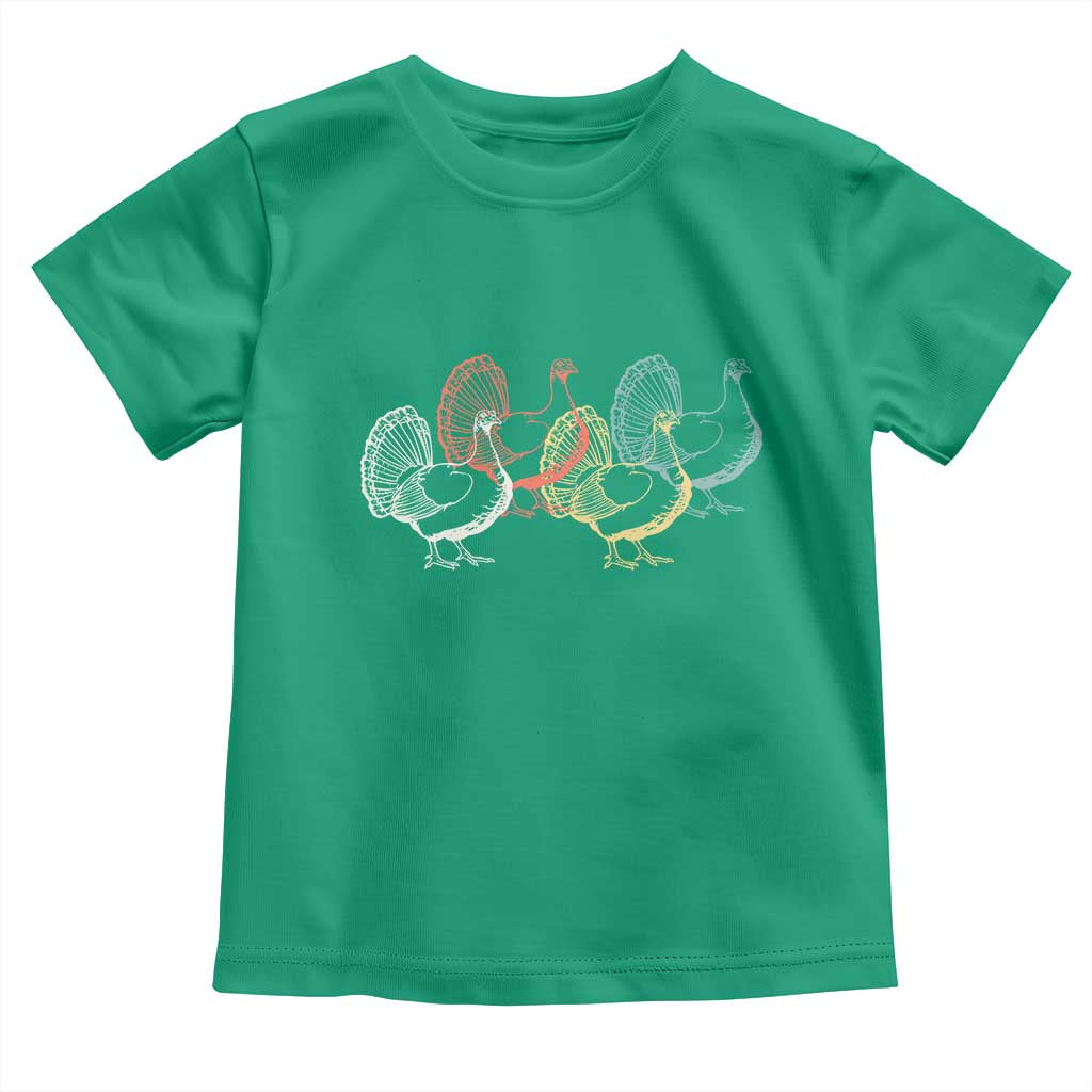 Thanksgiving Turkey Day Retro Poultry Holiday Toddler T Shirt TS11 Irish Green Print Your Wear