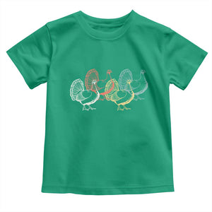 Thanksgiving Turkey Day Retro Poultry Holiday Toddler T Shirt TS11 Irish Green Print Your Wear