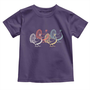 Thanksgiving Turkey Day Retro Poultry Holiday Toddler T Shirt TS11 Purple Print Your Wear