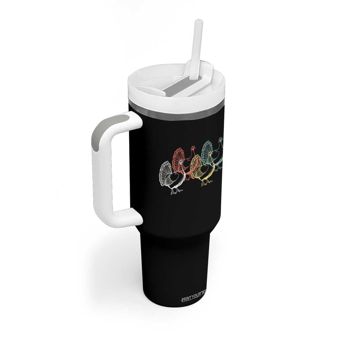Thanksgiving Turkey Day Retro Poultry Holiday Tumbler With Handle TS11 Print Your Wear