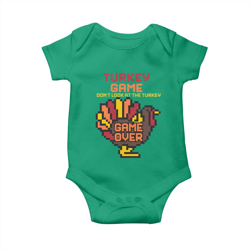 Funny Thanksgiving Turkey Baby Onesie Turkey Game Dont Look At The Turkey TS11 Irish Green Print Your Wear