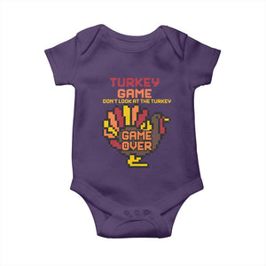 Funny Thanksgiving Turkey Baby Onesie Turkey Game Dont Look At The Turkey TS11 Purple Print Your Wear