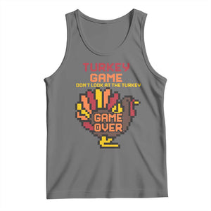 Funny Thanksgiving Turkey Tank Top Turkey Game Dont Look At The Turkey TS11 Black Heather Print Your Wear