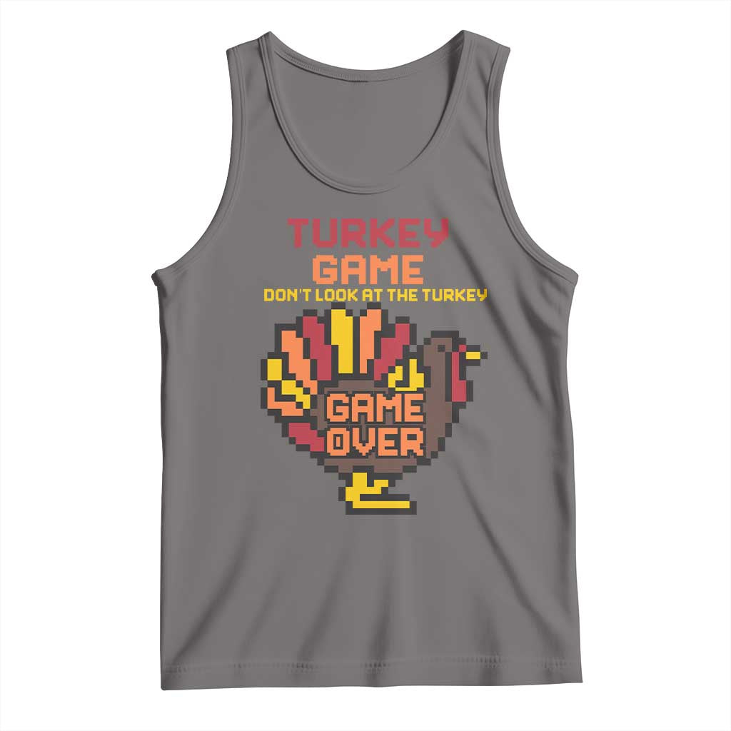 Funny Thanksgiving Turkey Tank Top Turkey Game Dont Look At The Turkey TS11 Deep Heather Print Your Wear