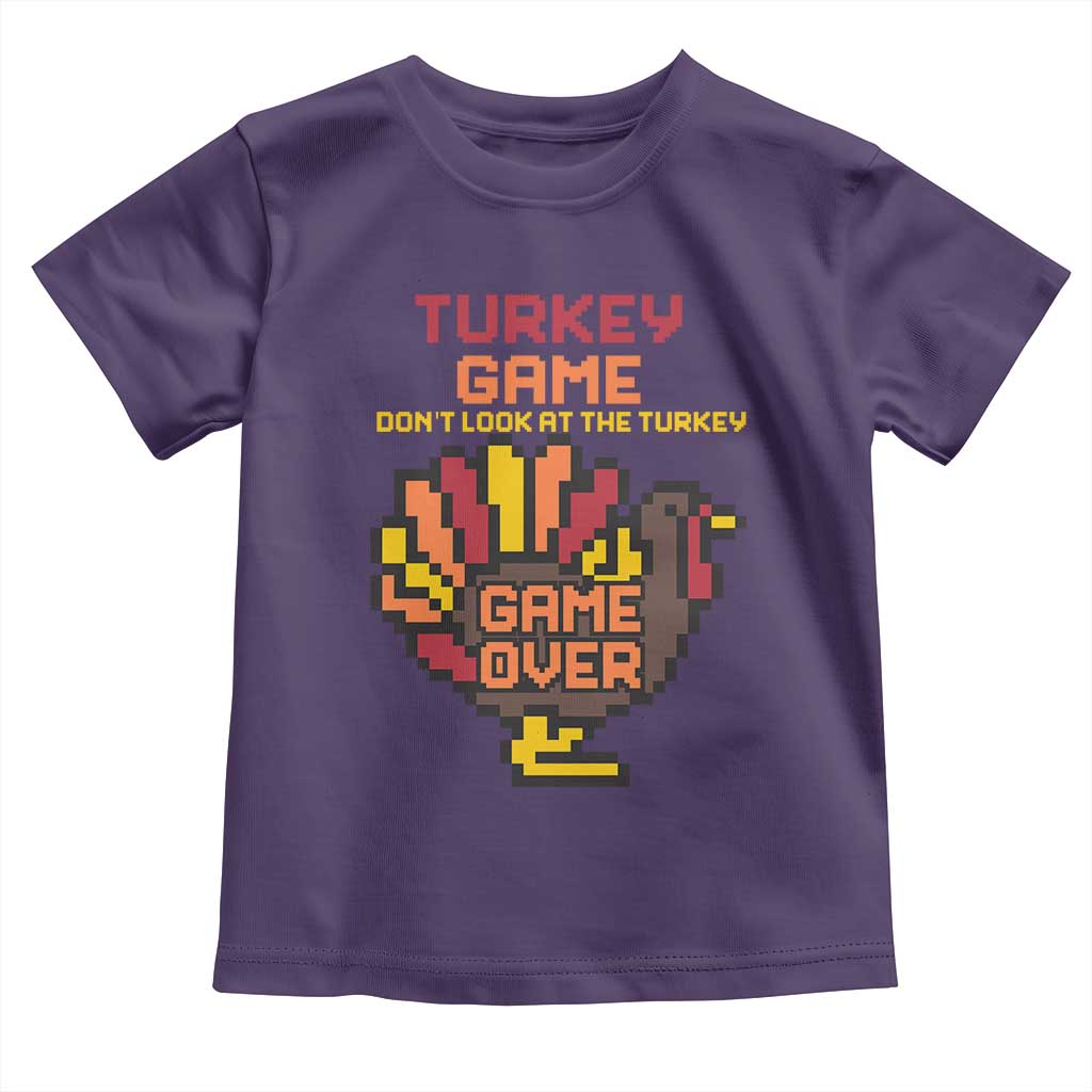 Funny Thanksgiving Turkey Toddler T Shirt Turkey Game Dont Look At The Turkey TS11 Purple Print Your Wear