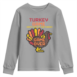 Funny Thanksgiving Turkey Youth Sweatshirt Turkey Game Dont Look At The Turkey TS11 Sport Gray Print Your Wear
