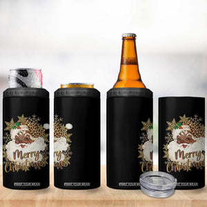 Funny Retro Black Santa Merry Christmas Leopard 4 in 1 Can Cooler Tumbler TS11 Print Your Wear