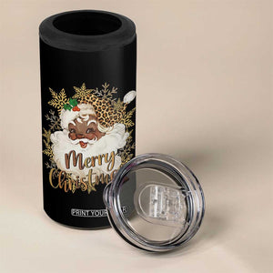 Funny Retro Black Santa Merry Christmas Leopard 4 in 1 Can Cooler Tumbler TS11 Print Your Wear