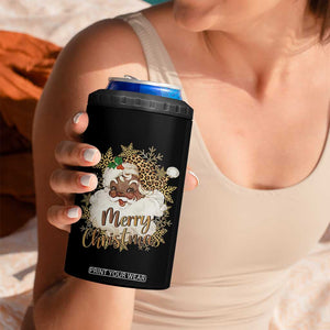 Funny Retro Black Santa Merry Christmas Leopard 4 in 1 Can Cooler Tumbler TS11 Print Your Wear