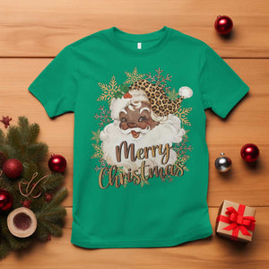 Funny Retro Black Santa Merry Christmas Leopard T Shirt TS11 Irish Green Print Your Wear
