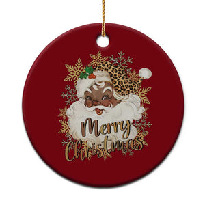 Funny Retro Black Santa Merry Christmas Leopard Ceramic Ornament TS11 1pc Red Print Your Wear