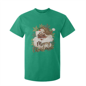Funny Retro Black Santa Merry Christmas Leopard T Shirt For Kid TS11 Irish Green Print Your Wear