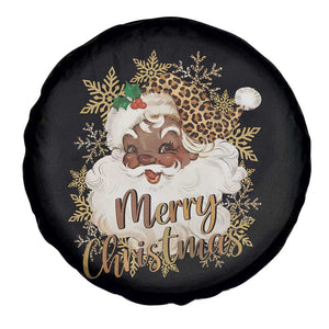 Funny Retro Black Santa Merry Christmas Leopard Spare Tire Cover TS11 Print Your Wear