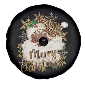 Funny Retro Black Santa Merry Christmas Leopard Spare Tire Cover TS11 Print Your Wear