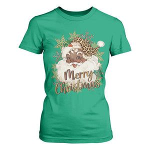 Funny Retro Black Santa Merry Christmas Leopard T Shirt For Women TS11 Irish Green Print Your Wear