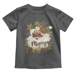 Funny Retro Black Santa Merry Christmas Leopard Toddler T Shirt TS11 Dark Heather Print Your Wear