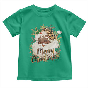 Funny Retro Black Santa Merry Christmas Leopard Toddler T Shirt TS11 Irish Green Print Your Wear