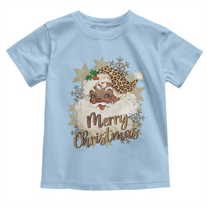 Funny Retro Black Santa Merry Christmas Leopard Toddler T Shirt TS11 Light Blue Print Your Wear