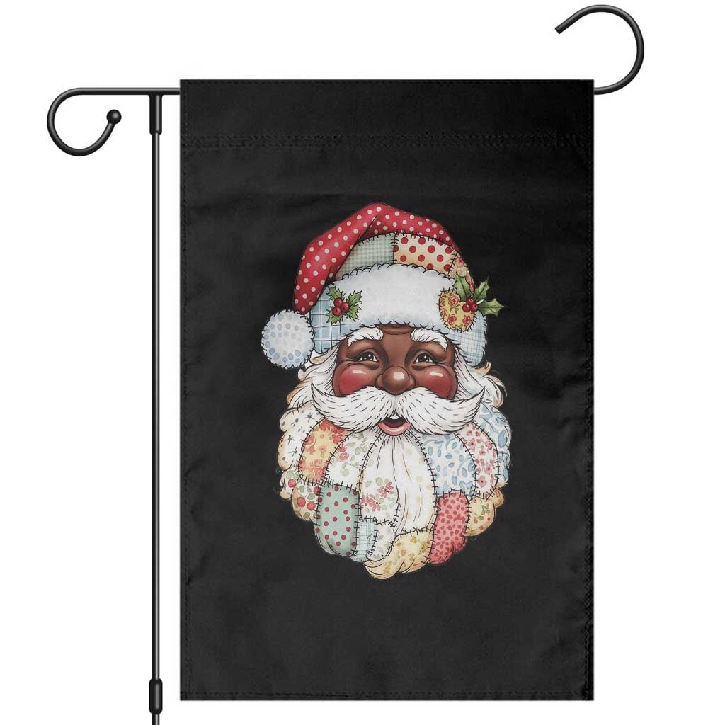 African American Christmas Retro Patchwork Black Santa Garden Flag TS11 Black Print Your Wear