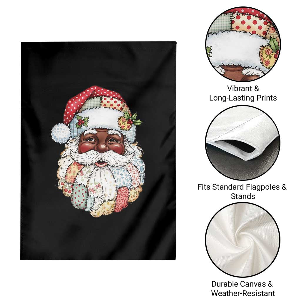 African American Christmas Retro Patchwork Black Santa Garden Flag TS11 Print Your Wear