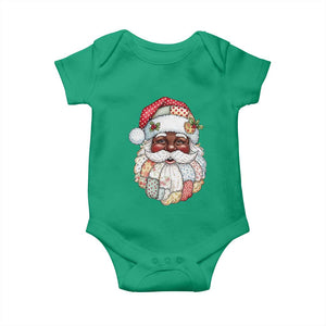 African American Christmas Retro Patchwork Black Santa Baby Onesie TS11 Irish Green Print Your Wear