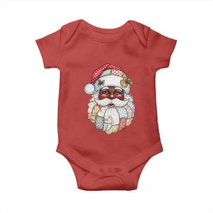 African American Christmas Retro Patchwork Black Santa Baby Onesie TS11 Red Print Your Wear