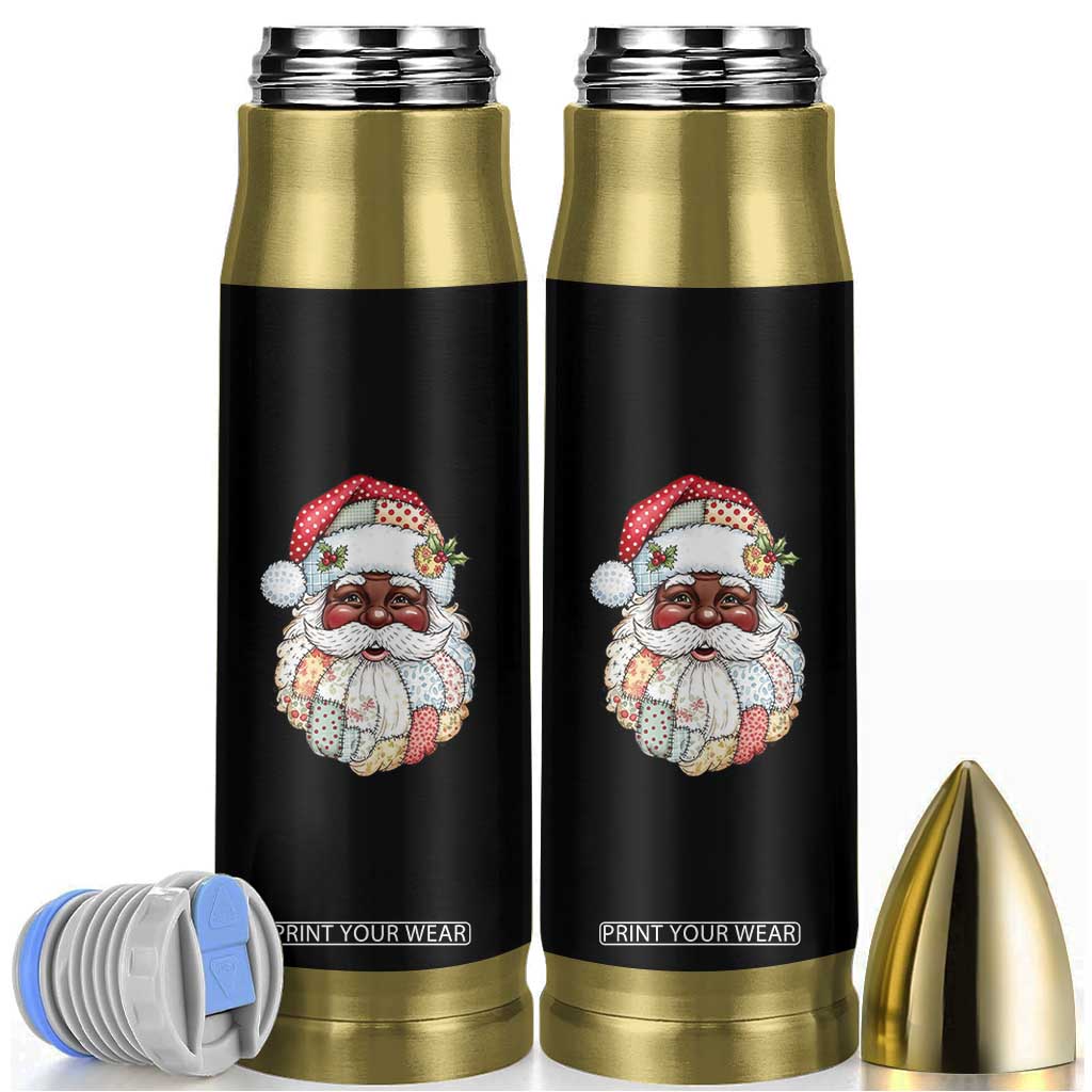 African American Christmas Retro Patchwork Black Santa Bullet Tumbler TS11 Black Print Your Wear