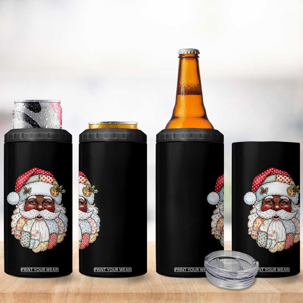 African American Christmas Retro Patchwork Black Santa 4 in 1 Can Cooler Tumbler TS11 Print Your Wear