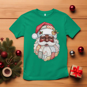 African American Christmas Retro Patchwork Black Santa T Shirt TS11 Irish Green Print Your Wear