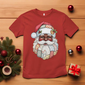 African American Christmas Retro Patchwork Black Santa T Shirt TS11 Red Print Your Wear