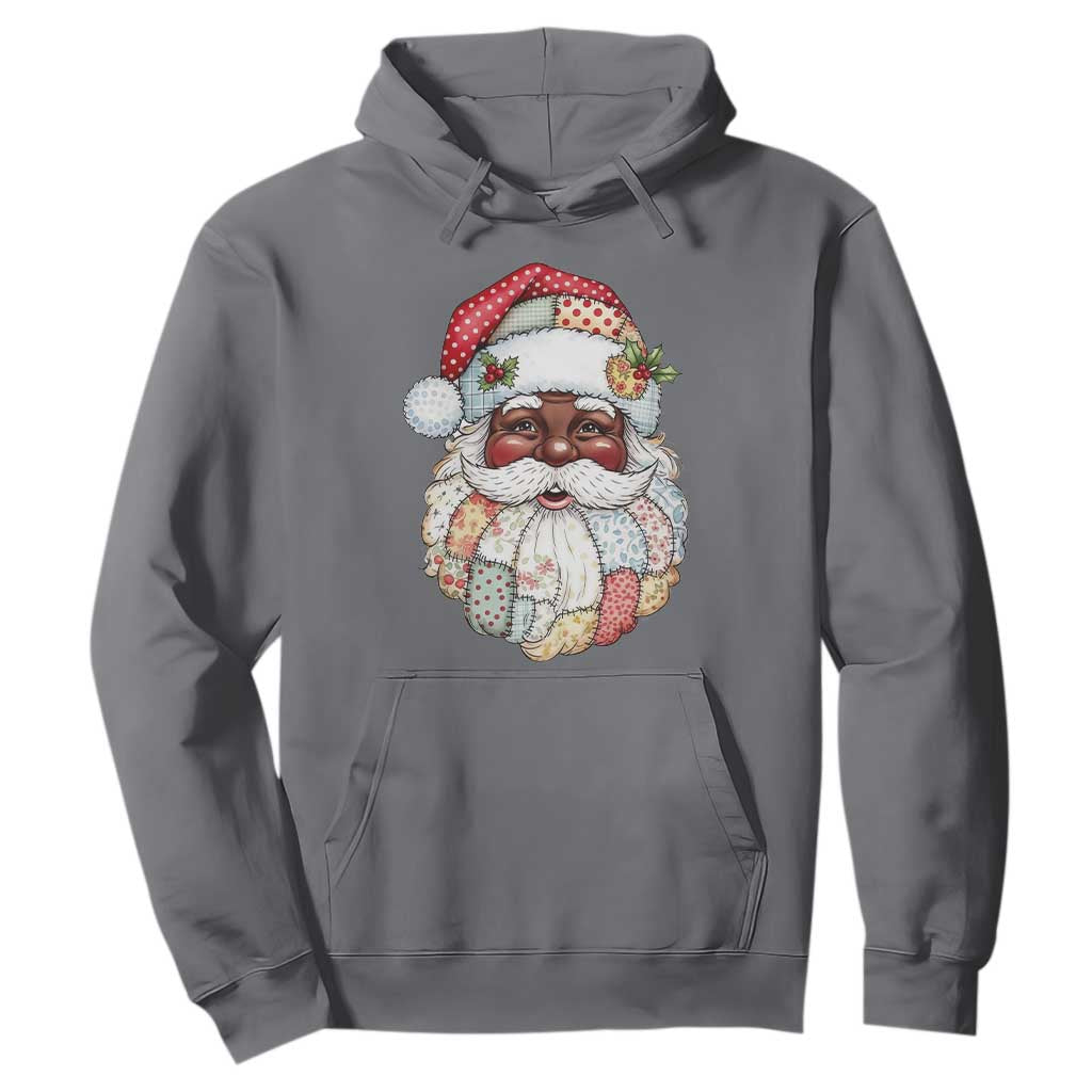 African American Christmas Retro Patchwork Black Santa Hoodie TS11 Charcoal Print Your Wear