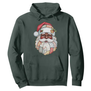 African American Christmas Retro Patchwork Black Santa Hoodie TS11 Dark Forest Green Print Your Wear