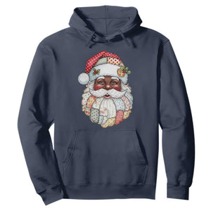 African American Christmas Retro Patchwork Black Santa Hoodie TS11 Navy Print Your Wear