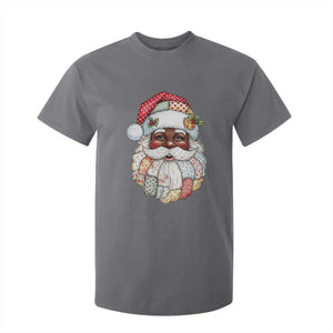 African American Christmas Retro Patchwork Black Santa T Shirt For Kid TS11 Charcoal Print Your Wear
