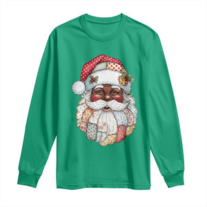 African American Christmas Retro Patchwork Black Santa Long Sleeve Shirt TS11 Irish Green Print Your Wear