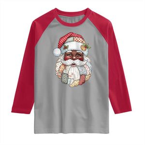 African American Christmas Retro Patchwork Black Santa Raglan Shirt TS11 Sport Gray Red Print Your Wear