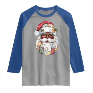 African American Christmas Retro Patchwork Black Santa Raglan Shirt TS11 Sport Gray Royal Print Your Wear