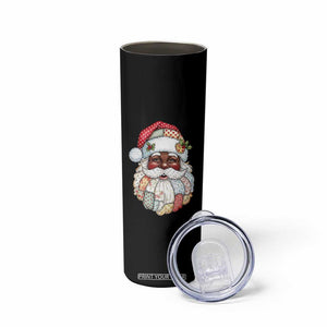 African American Christmas Retro Patchwork Black Santa Skinny Tumbler TS11 Print Your Wear