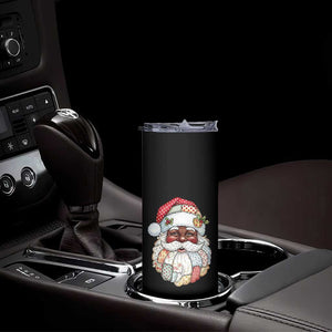 African American Christmas Retro Patchwork Black Santa Skinny Tumbler TS11 Print Your Wear