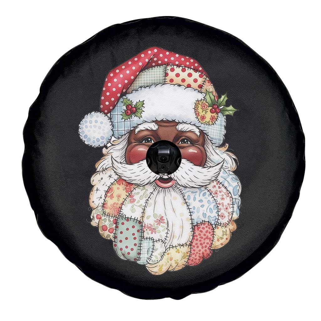 African American Christmas Retro Patchwork Black Santa Spare Tire Cover TS11 Print Your Wear