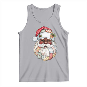 African American Christmas Retro Patchwork Black Santa Tank Top TS11 Athletic Heather Print Your Wear