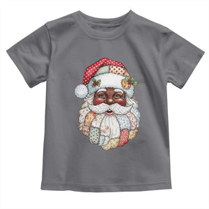 African American Christmas Retro Patchwork Black Santa Toddler T Shirt TS11 Charcoal Print Your Wear
