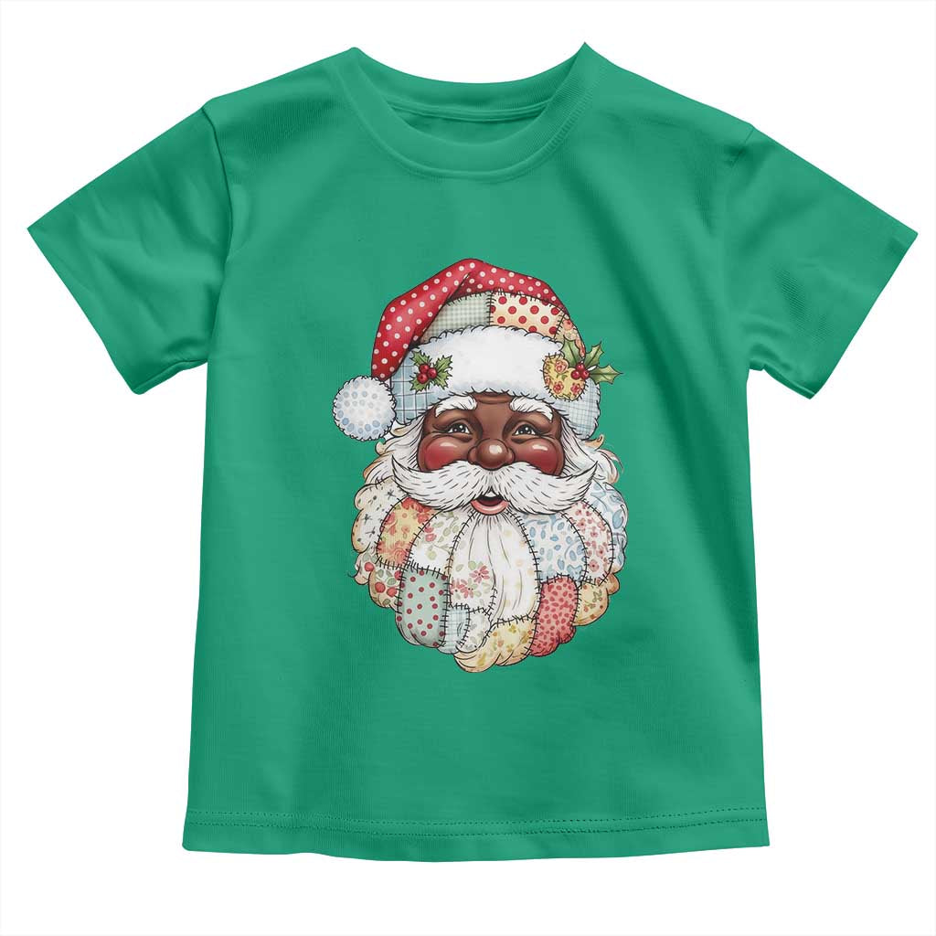 African American Christmas Retro Patchwork Black Santa Toddler T Shirt TS11 Irish Green Print Your Wear