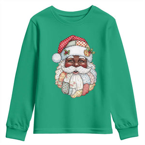 African American Christmas Retro Patchwork Black Santa Youth Sweatshirt TS11 Irish Green Print Your Wear